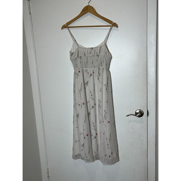 WILFRED Aritzia  Genoa White Floral Maxi Spaghetti Strap Midi  Dress  M Medium - Picture 8 of 11
